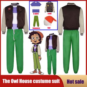 Cosplay Anime the Owl House Cos Luz Noceda Costume Cosplay T-shirt Giacca Cappotto Cappello Pantaloni Unisex Adulto Bambini Abiti Carnevale di Halloween