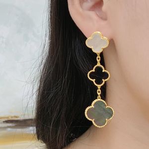 four leaf clover Earrings Made of natural shells and natural agate Gold Plated 18K designer for woman T0P Advanced Materials official reproductions crystal 016