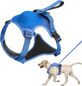 Dog Collars ATUBAN Harness&Retractable Leash All In One Retractable Hands Free Leashes Auto-Lock&No-Pull Control Pet Harness