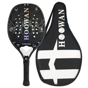 Raquetes de squash Hoowan raquete de tênis de praia quadro de carbono fibra de vidro rosto macio eva núcleo gradiente cor 24k com saco 231020