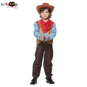 cosplay Eraspooky – Costume occidental pour garçons, tenue de Cowboy pour fête d'halloween, tenue de carnaval, spectacle sur scène, déguisement fantaisie