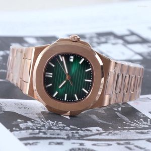 Wristwatches Without Logo Watch Automatic Movement NH35 Mechanical Watches For MEN Luxury Strap No Dial Waterproof Rosegold