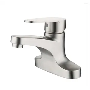 Bathroom Sink Faucets G1/2 304 Stainless Steel Double Hole Basin Faucet Single Handle And Cold Water Mixing Valve Tap Old Style Bibcock