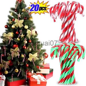 Juldekorationer 20/10st Candy Cane Christmas Tree Hanging Decor Xmas Prop Ornaments Navidad Natal Gott nytt år 2024 Ornament Jul X1020