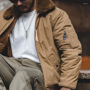 Kurtki myśliwskie Vintage B15 Bomber for Men Winter Military Windbreak Pleats ciepło grube wyściełane motocyklowe parki motocyklowe