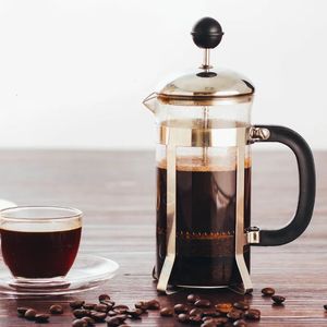 Kaffekrukor franska pressar kaffekanna praktisk kaffestillverkare multifunktionell hållbar kaffekokare tekanna rostfritt stål glas kafé 231018