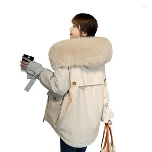 Женская пуховая зимняя одежда 2023, короткое стеганое пальто с капюшоном, женские бархатные пальто, куртки, теплая куртка-пуховик с хлопковым меховым воротником