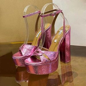 Sandal Sinner Plateau 140mm Gold Women's Metallic Feelic Platform High Heeled Sandals Chunky Block Ankle Strap Dress Shoes Designer Shoes