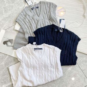 Ralphs Designer Sweater Laurens Women American Year Summer Thin Knit Vest For Female Style Classic Fashion