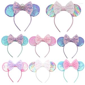 Acessórios de cabelo 2023 mouse orelhas headbands lantejoulas arco hairband para crianças meninas glitter halloween festa criaturas tema