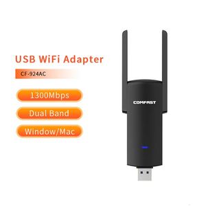 Localizadores de Wi Fi Comfast Adaptador WiFi USB 2 4 GHz 5 GHz 150 Mbps 1800 Mbps Receptor de banda dupla sem fio AC Dongle placa de rede 231019