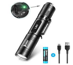 WUBEN L50 LED-Taschenlampe, 1200 Lumen, superhelle Taschenlampe, 18650 Batterie, wasserdicht, IPX8-Taschenlampe, verwendet für Camping, Wandern9245240