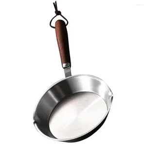 Pans Oil Can Frying Pan Individual Portable Cooker Fried Egg Stainless Steel Long Handled Skillet Pots
