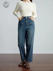 Jeans da donna DUSHU Senso retrò Semplice Cono per le donne 2023 Autunno Lt Sottile Versatile Pantaloni a vita alta stile casual femminile