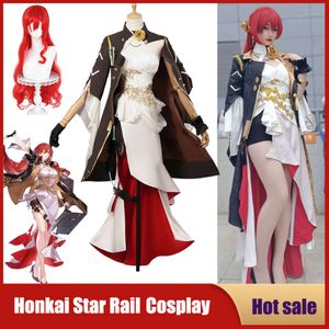 Косплей аниме-игра Honkai: Star Rail Косплей Костюм Honkai Himeko с красной пряжкой Cospaly Wig Party Carnival Сексуальное вечернее платье для женщин