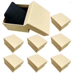 Watch Boxes 8pcs Kraft Paper Storage Trinkets Packing Box Wristwatches Holder Aluminium Case