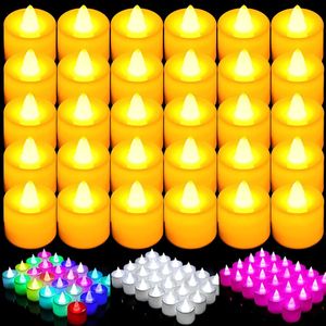 Other Event Party Supplies 612Pcs Colorful LED Candles Battery Operated Flameless Tealight Fake Lamp Wedding Birthday Home Decoration Lights 231019