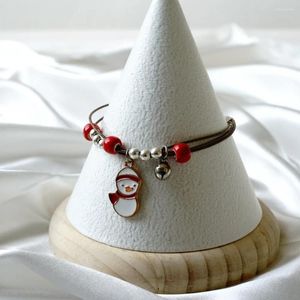 Strand pulseira de natal papai noel elk árvore de natal pingente charme corda pulseira feliz ano 2023 ornamentos