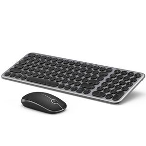 Klavye Mouse Kombinasyonları 2 4G Kablosuz ve Combo Ergonomik Yuvarlak Tuşlarla Windows Dizüstü Bilgisayar PC Defteri 231019