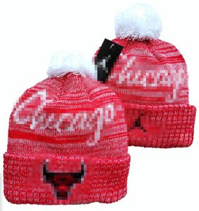 Bonés masculinos Chapéus de basquete Bulls Beanie Todas as 32 equipes de malha com punhos Pom Chicago Gorros listrados de lã lateral quente EUA College Sport Knit chapéus boné para mulheres a3