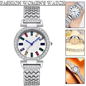 Zegarek 1PC Kobiety Srebrny Crystal Watch Moda luksusowy styl kwarcowy analogowa bransoletka z noryzanta błyszcząca zegarek