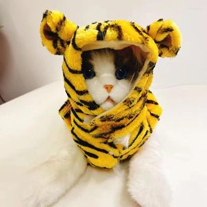 Kostiumy kotu Pet Halloween kostium tygrysa Tygrysa Zabawna czapka na głowę Pluszowa fantazyjna sukienka nagłówka