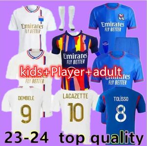 23 24 Lyon Soccer Jerseys Dembele Ol Faivre Cherki Toko Maillot de Foot 2023 2024 Olympique Aouar Lyonnais Football Shirt Traore Fans Player player onform