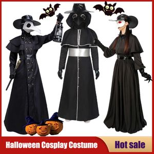 Cosplay adulto traje de halloween horrord monge steampunk sacerdote feiticeiro carnaval masquerade capa medieval robe praga médico pássaro cosplay