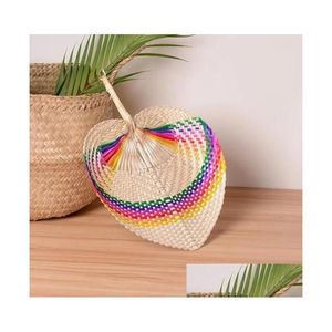 Party Favor 50pc Colorf Palm pozostawia fanów ręcznie robiony wiklinowy wentylator naturalny kolor tradycyjny chiński rzemieślniczy dom domowy ogród świąteczny impreza dhuie