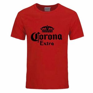 Mode öl corona extra band tryck t-shirt män fitness sommar bomull kort ärm crossfit tshirts diy-0060d287x