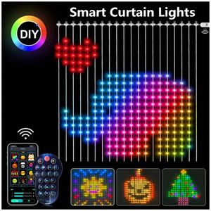 Other Event Party Supplies Smart LED Curtain Lights DIY RGB Fairy Garland 400LEDs String Bluetooth APP Control for Mall Bedroom Wedding Christmas 231019