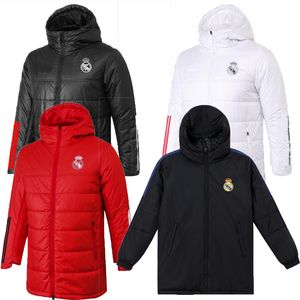 2023 2024 Real Madrid Fußball-Baumwoll-gefütterte, winterwarme, langärmlige Fußball-Baumwoll-Fußballjacke mit Kapuze