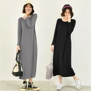 Kvinnors sömnkläder FDFKLAK Temperament Cotton Night Dress Women Spring Fall Long Sleeve Nightrowns Outside Wear Ladies Nightshirt