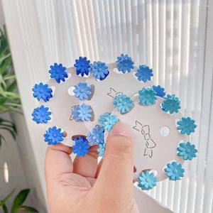 Accessori per capelli 10 pezzi blu mini clip per artigli stella del fumetto clip a margherita per ragazze mollette intrecciate per capelli copricapo