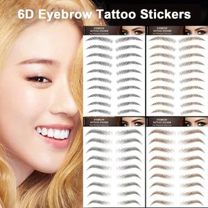 Eyebrow Enhancers 6D Tattoos Stickers Water Transfers HairLike Waterproof for Brow Grooming Shaping 231020