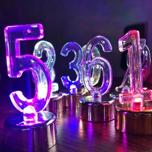 Świece dostosowują 1PC Elektroniczny wielokolorowy numer migający LED Lekkie Lampa DIY DIY Nocna lampa na przyjęcie urodzinowe ślubne 231019
