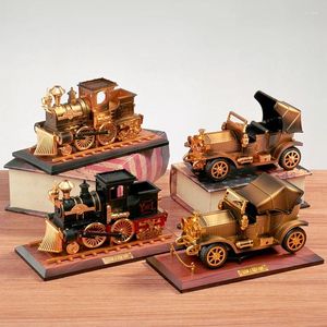 Decorative Figurines Retro Nostalgic Classic Car Locomotive Music Box Creative Decoration Ornaments Children's Day Boy Toy Birthday Gift