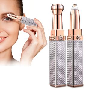 Epilator 2 i 1 Epilator Face Hårborttagning Läppstift Rakapparat Electric Eyebrow Trimmer Women Hair Remover USB Laddning Mini Shaver Epilator 231020