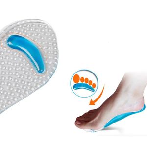 Peças de sapato acessórios 3 pares de silicone arco massagem palmilha mulheres verão sandálias de salto alto antiderrapante tapetes de pé plano 231019