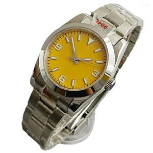 Zegarek debert 36 mm/39 mm niestandardowe logo NH35 Sapphire Glass ze stali nierdzewnej Zielona świetliste automatyczny zegarek mechaniczny