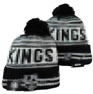 Men's Caps Hockey Ball Hats KINGS Beanie All 32 Teams Knitted Cuffed Pom LOS ANGELES Beanies Striped Sideline Wool Warm USA College Sport Knit Hats Cap for