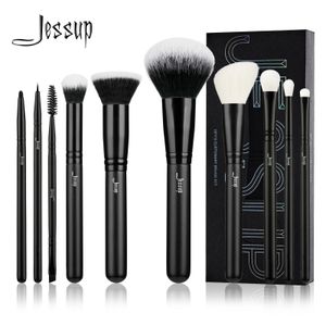 Make-up-Tools Jessup Make-up-Pinsel-Set, 10-teilig, Make-up-Pinsel, natürlich-synthetisch, für Puder, Foundation, Lidschatten, Eyeliner, Concealer, Rouge, Augenbrauen, T323 231020