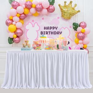 Table Skirt Multi Color Table Skirt Pleated Ruffle Tablecloth For Wedding Decoration Birthday Party Baby Shower Dining Table Home Decoration 231019