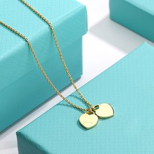 Original blue box Gold necklace for women jewelry bracelets designer costume necklaces fashion luxurious jewellery custom chain elegance Heart Pendant Necklaces