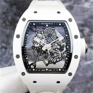 Richarmill Tourbillon Orologi Orologi da polso meccanici automatici Orologio da uomo RM055Orologio meccanico manuale da uomo con quadrante cavo in ceramica bianca 499x427mm con WN-NB41