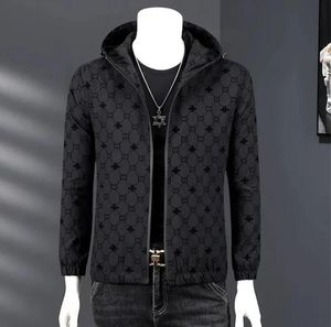 Men's desinger black Jacket Designer Fashion hooded hoodie printed floral Jackets Zipper Windbreaker Man tops male coats outwear 5XL