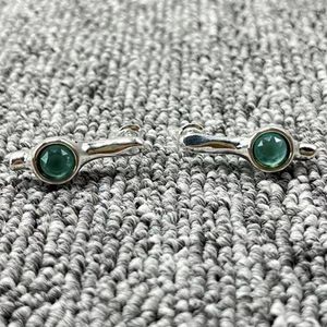 Studörhängen Spanska original modeplätering 925 Silverfärg Transparent Green Crystal Pin Female Smyckesgåva Fit UNODE5050