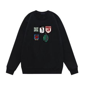Mäns plus -hoodies tröjor Sweatshirts Nya AOP Jacquard Letter Printing Knittad Tröja Anpassad Jacquard Stickmaskin Förstorad detalj Rund halströja T7V32