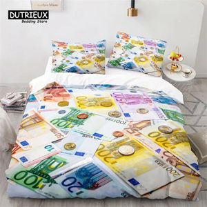 Bedding sets Colorful Money Set Dollar Bills of United States Duvet Cover 3D Print Comforter With Pillowcases Bedroom Decor 231020