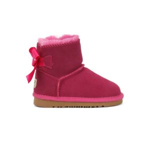 Damen- und Kinder-Schneestiefel, seltsame Lederschuhe mit Schmetterlingsknoten auf der Rückseite, modische flache Schuhe03